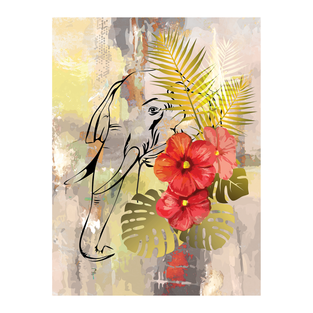Floral Elephant Wall Art by Modern Prints Modern Prints