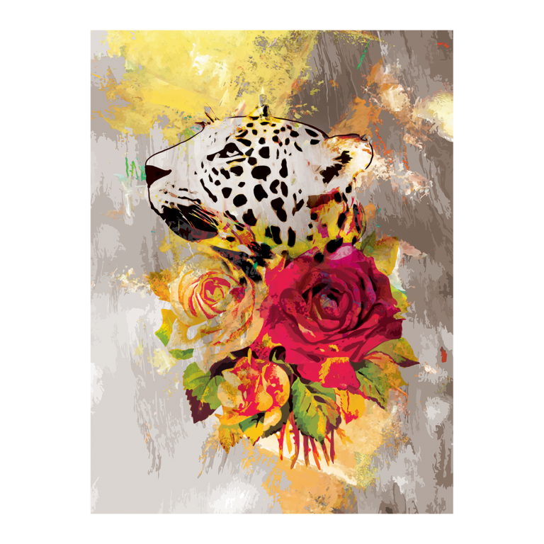 Floral Big Cat Wall Art by Modern Prints