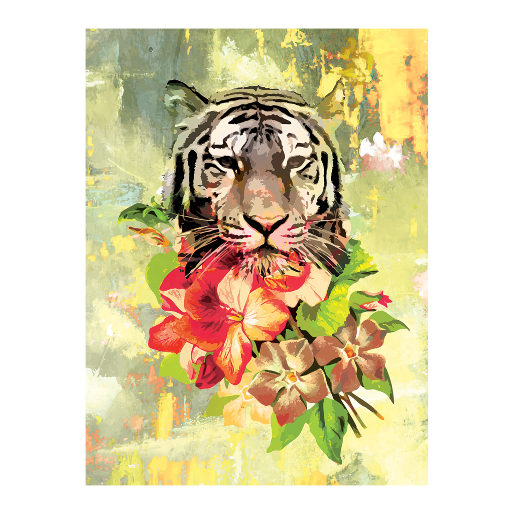 Floral Tiger Wall Art by Modern Prints Modern Prints